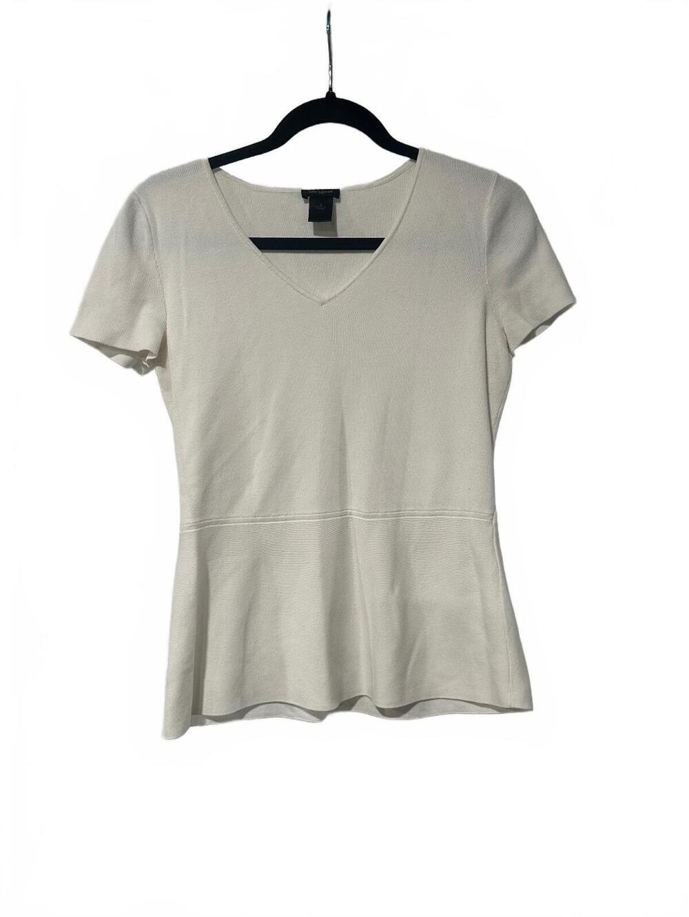 Ann Taylor white short sleeve peplum top
